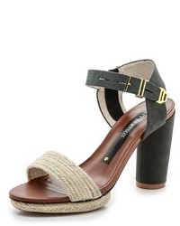 Мятные кожаные босоножки на каблуке от Matt Bernson