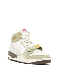 Мужские мятные кожаные высокие кеды от Nike