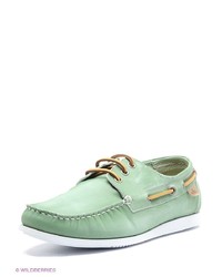 Мужские мятные кожаные мокасины