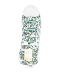 Мужские мятные кожаные низкие кеды с принтом от adidas