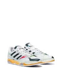 Мужские мятные кожаные низкие кеды с принтом от Adidas By Raf Simons