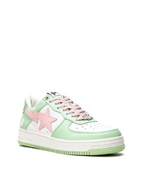 Мужские мятные кожаные низкие кеды от A Bathing Ape