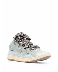 Мужские мятные кожаные низкие кеды от Lanvin