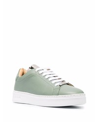 Мужские мятные кожаные низкие кеды от Philipp Plein