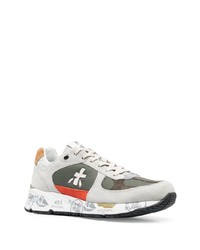 Мужские мятные кожаные низкие кеды от Premiata