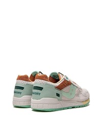 Мужские мятные кожаные низкие кеды от Saucony