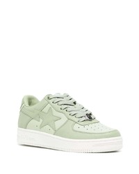 Мужские мятные кожаные низкие кеды от A Bathing Ape