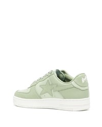 Мужские мятные кожаные низкие кеды от A Bathing Ape