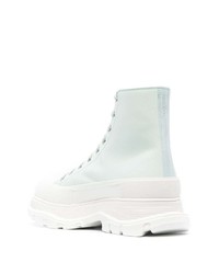 Мужские мятные кожаные повседневные ботинки от Alexander McQueen