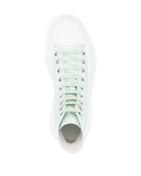 Мужские мятные кожаные повседневные ботинки от Alexander McQueen