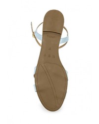 Мятные кожаные сандалии на плоской подошве от Cecconello