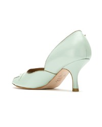 Мятные кожаные туфли с вырезом от Sarah Chofakian