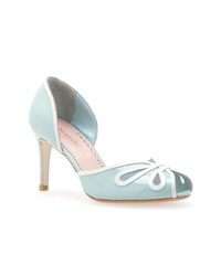 Мятные кожаные туфли с вырезом от Sarah Chofakian