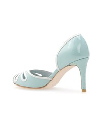 Мятные кожаные туфли с вырезом от Sarah Chofakian