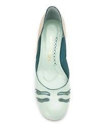 Мятные кожаные туфли от Sarah Chofakian