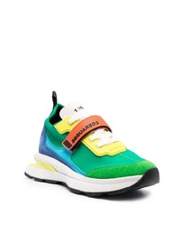 Мужские мятные низкие кеды из плотной ткани от DSQUARED2