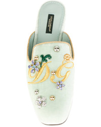 Мятные сабо с вышивкой от Dolce & Gabbana