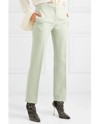 Женские мятные шерстяные классические брюки от Alexander McQueen