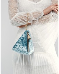 Мятный бархатный клатч от Asos
