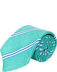 Мятный галстук в вертикальную полоску