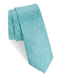 Мятный галстук с цветочным принтом