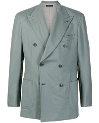 Мужской мятный двубортный пиджак от Brioni