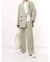 Мужской мятный двубортный пиджак от Wooyoungmi