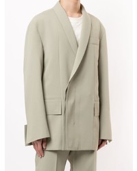 Мужской мятный двубортный пиджак от Wooyoungmi