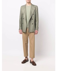 Мужской мятный двубортный пиджак от Tagliatore