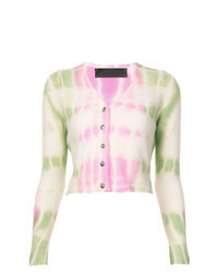 Мятный кардиган с принтом