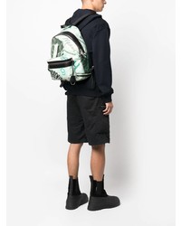 Мужской мятный кожаный рюкзак с принтом от Moschino