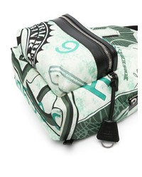 Мужской мятный кожаный рюкзак с принтом от Moschino