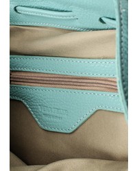 Женский мятный кожаный рюкзак от Moronero