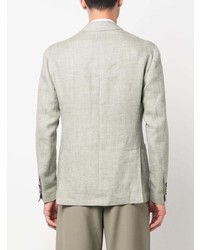 Мужской мятный льняной двубортный пиджак от Lardini