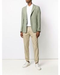 Мужской мятный льняной пиджак от Z Zegna