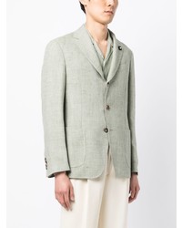 Мужской мятный льняной пиджак от Lardini