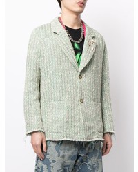 Мужской мятный пиджак с вышивкой от COOL T.M