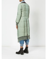 Женский мятный пуховик от Greg Lauren