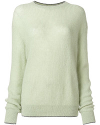 Мятный свитер из мохера