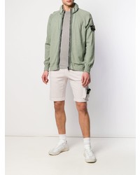 Мужской мятный свитер на молнии от Stone Island
