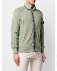Мужской мятный свитер на молнии от Stone Island