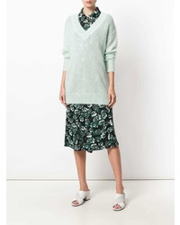 Женский мятный свитер с v-образным вырезом от Temperley London