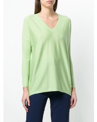 Женский мятный свитер с v-образным вырезом от Snobby Sheep