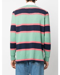 Мужской мятный свитер с воротником поло в горизонтальную полоску от Polo Ralph Lauren