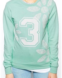 Женский мятный свитер с круглым вырезом с принтом от Asos
