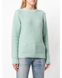 Женский мятный свитер с круглым вырезом от Golden Goose Deluxe Brand