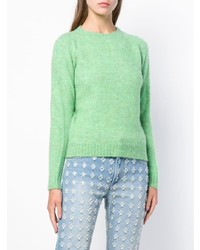 Женский мятный свитер с круглым вырезом от Roberto Collina
