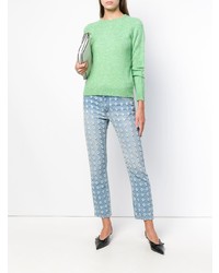 Женский мятный свитер с круглым вырезом от Roberto Collina