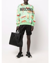 Мужской мятный свитшот с принтом от Moschino