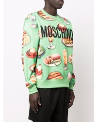 Мужской мятный свитшот с принтом от Moschino